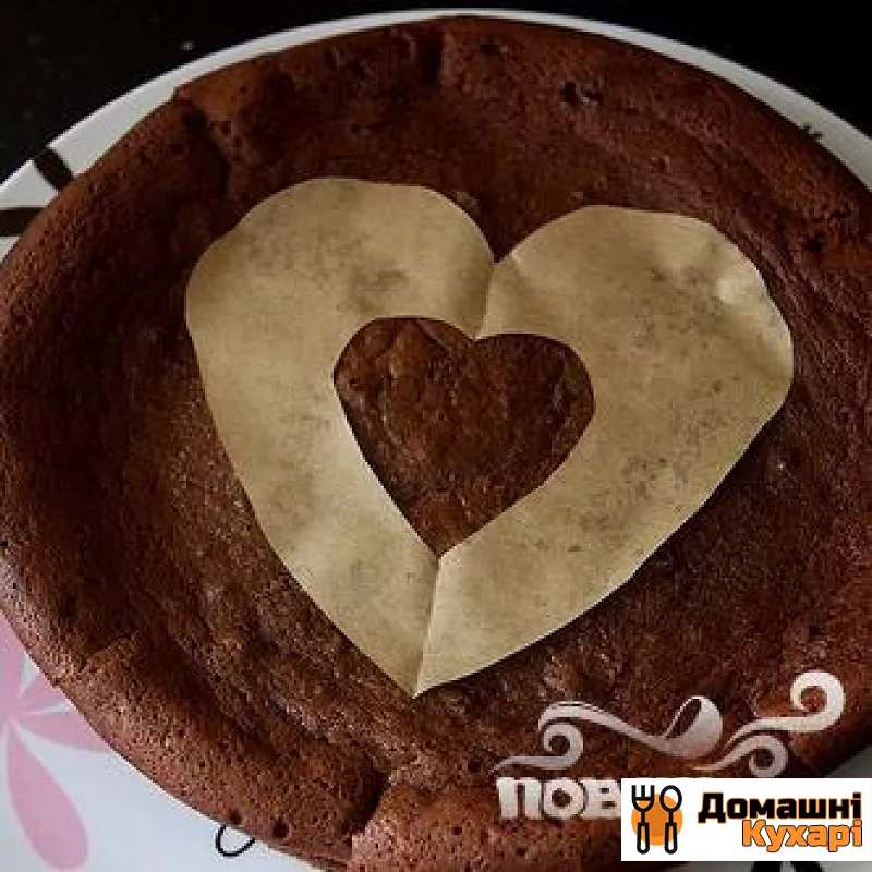 Шоколадний пиріг з серцем - фото крок 6