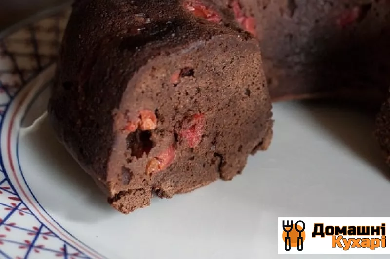 Шоколадный пирог с вишней и миндалем - фото крок 9