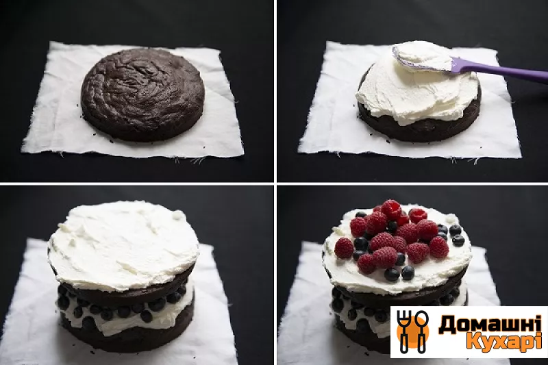 Шоколадний торт з чорницею - фото крок 7