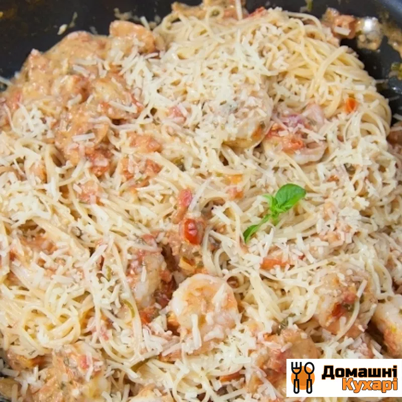 Спагеті з креветками в вершково-томатному соусі - фото крок 8