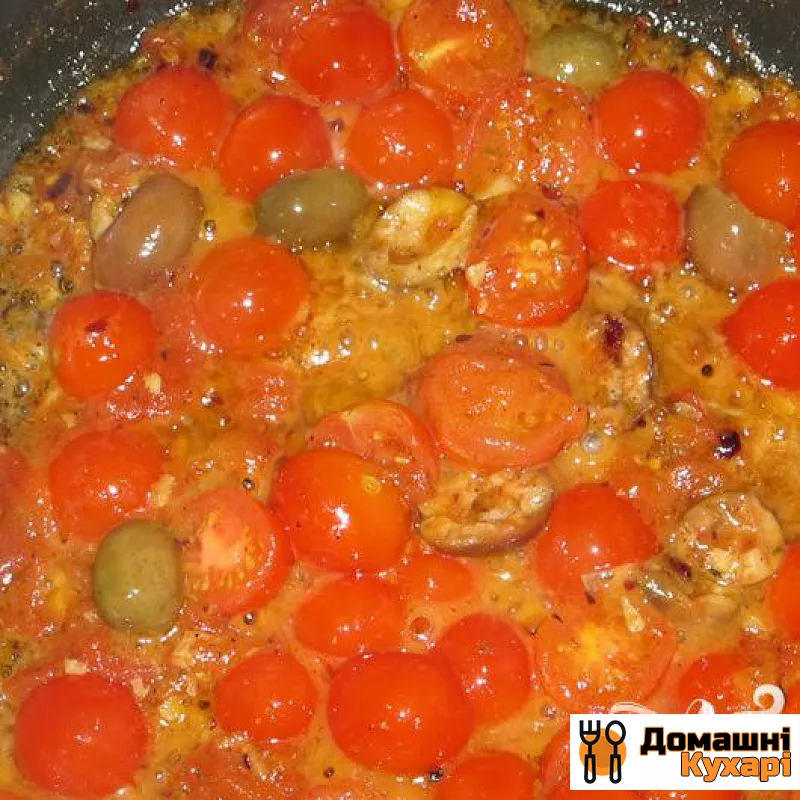 Спагеті з томатами та оливками в маслини соусі - фото крок 4