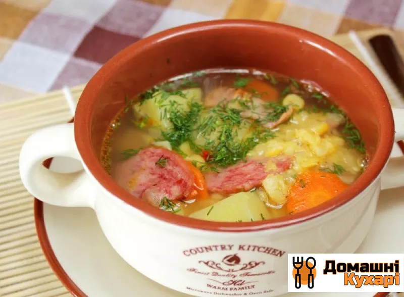 Суп з горохом і копченою ковбасою - фото крок 7