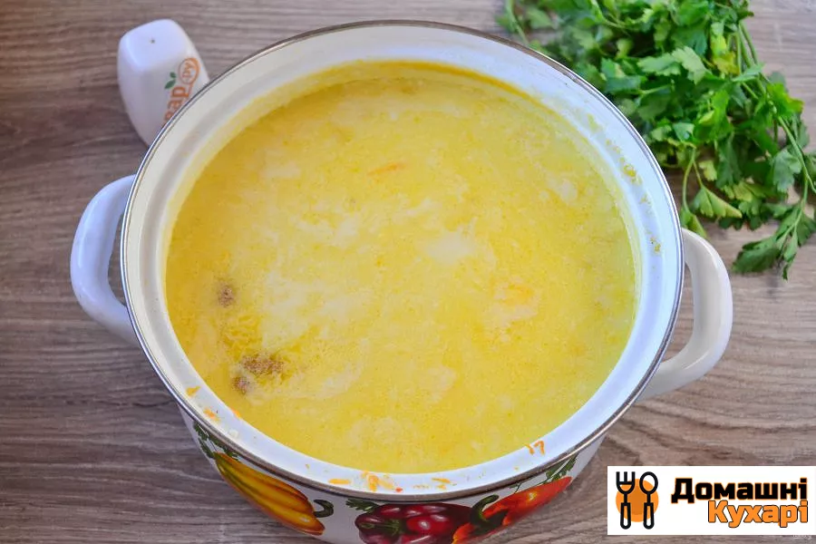Суп з копченою куркою і плавленим сиром - фото крок 10